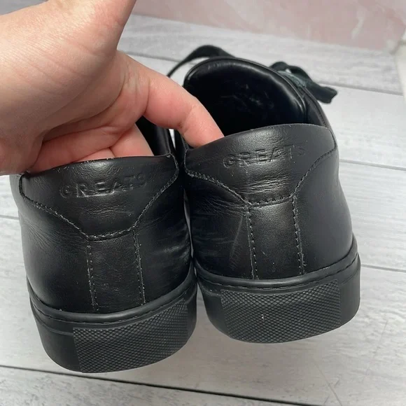GREATS Leather Sneakers in Black 13 BS3 - Picture 6 of 8